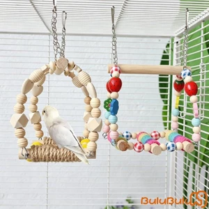 Đồ Chơi Chim Gỗ Chim Perches Vẹt Đứng Leo Xích Đu Đồ Chơi Treo Lồng Phụ Kiện