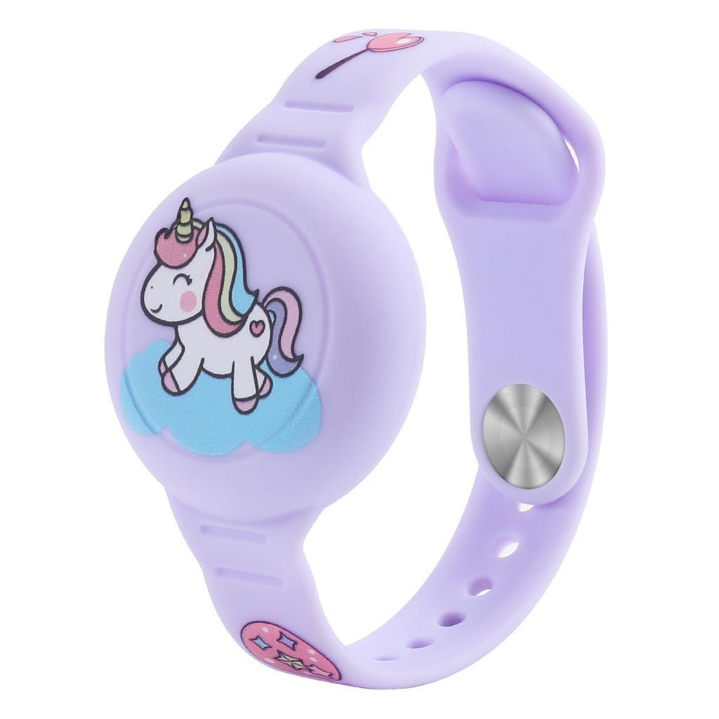 Vòng tay Airtag hình con vật cho bé gái Silicon, Chống mất, Chống nước, Thiết kế đồng hồ