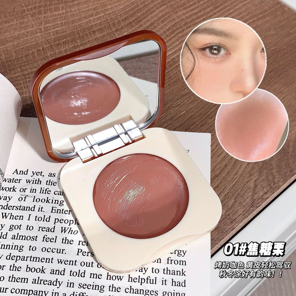 Phấn má dạng kem kakashow - 【Tông nở】 matte, màu nude tự nhiên, tán đều, giúp da sáng bừng sức sống