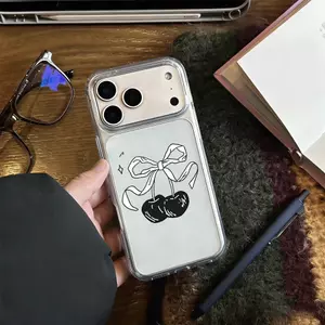 Đen Bowknot Đối với iPhone 1715 Case 16P Mới 1413 Mềm 12 Jane Big Hole
