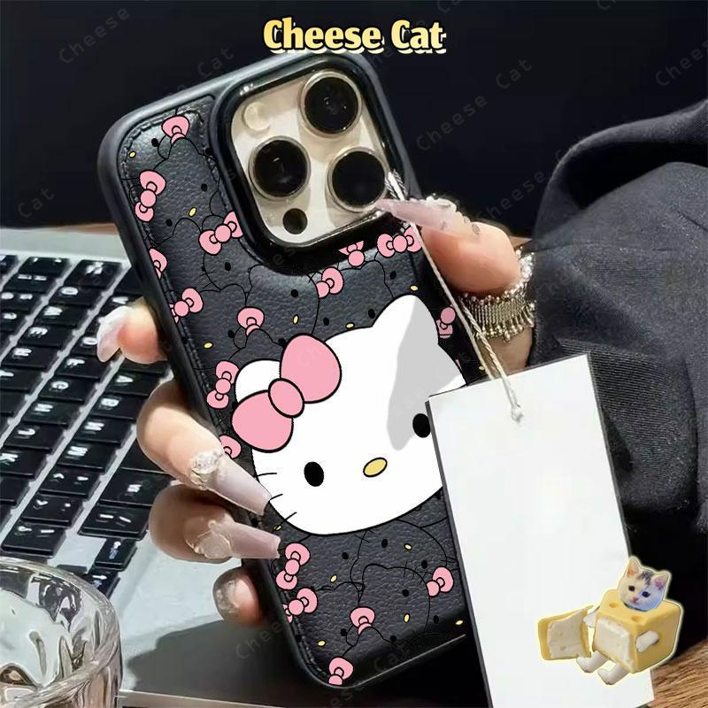 cho Kitty Hồng Ốp Điện Thoại Cho iPhone 17 13 12 14 11 Pro 15 Plus 16 Pro Max Xs Max XR 7Plus 8Plus Bao Da Điện Thoại
