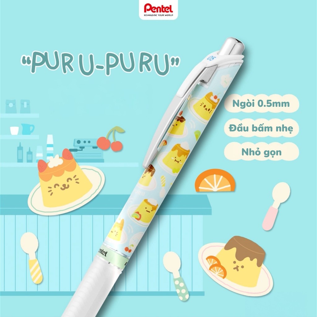 [Sản phẩm mới] Bút gel Pentel energel Kawaii+8TH viết trơn mượt ngòi 0.5mm có ruột thay thế