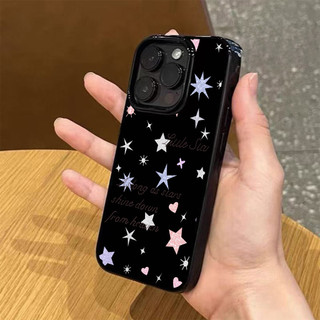 Ốp Lưng IPhone 13 15 11 17 16 12 14 ProMax  Ngôi Sao Nhũ Vàng Trái Tim 7 8Plus XR X XS Max