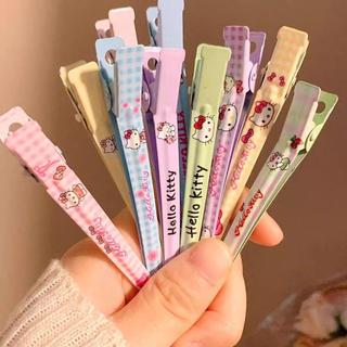 Kẹp Tóc Mỏ Vịt Cố Định Tóc Mái Hoạ Tiết Gấu - Mèo Kitty Tone Trắng Thép Không Gỉ Cho Nữ