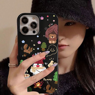 Dopamine Bowknot Star Tree Lẩu Gấu Dễ Thương Puppy Penguin Cover Tương Thích Cho IPhone 11 17 16 15 13 14 12 Pro Max