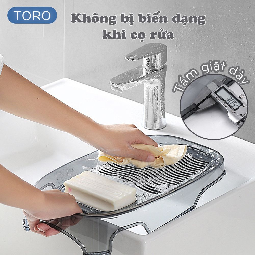 Chậu Giặt Đồ Trong Suốt HomeMate Kèm Bàn Chà Quần Áo Thông Minh, Thau Giặt Nhựa PET Dày Chống Trượt Cao Cấp