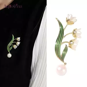 AqToCna Thực Vật Thời Trang Lily Của Thung Lũng Hoa Thổ Cẩm Nữ Quần Áo Áo Khoác Trang Sức Tiệc Cưới Phụ Kiện Quà Tặng AqToCna