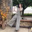 Tay bay sang trọng phong cách Hàn Quốc chấm bi tay ngắn dáng ôm hơn Quần ống rộng Bộ đồ hai mảnh thông thường