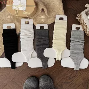 Vỏ bốt WEETW, Bộ giữ ấm chân dệt kim Harajuku trơn, Tất tròn thoáng khí màu trơn phong cách Hàn Quốc Khiêu vũ