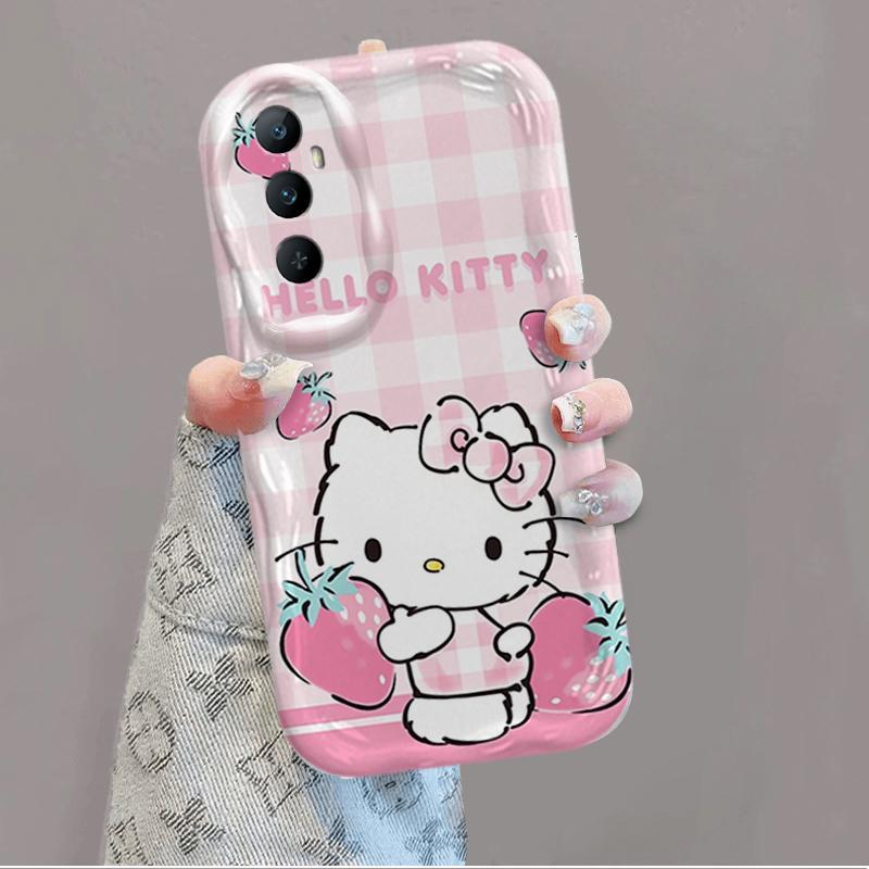 Vỏ Silicon Hoạt Hình Cho Realme C65 Bảo Vệ 3D Vỏ Điện Thoại Mềm TPU Kitty Sinh Viên Chống Sốc Ốp Lưng