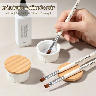 Miss Gooey Nail art gốm xoắn ốc lưới ba trong một giá đỡ bút, cốc rửa bút có nắp, dụng cụ làm sạch và trị liệu bằng bút đa chức năng