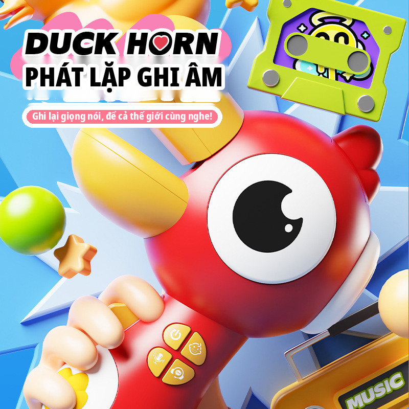 【SKISOPGO】Đồ chơi loa kèn vịt Duck Horn đa năng,ghi âm đổi giọng phát nhạc,chất liệu ABS cao cấp