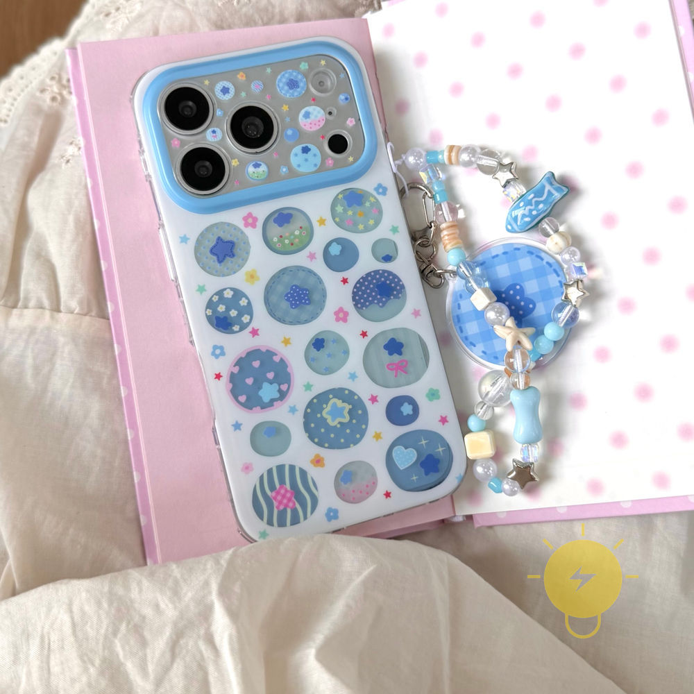 Phone Case For iPhone 17 Pro Max 16 15 TPU Keychain Chain Aesthetic Korean Cute