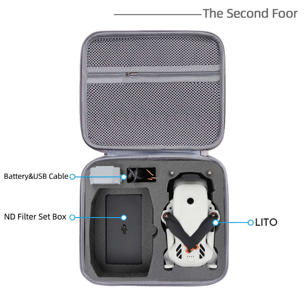 Tương thích với túi đựng bộ điều khiển từ xa tiêu chuẩn DJI LitoX1 / Lito1 (RCN3), hộp bảo vệ bên trong bằng bọt Lito, túi xách