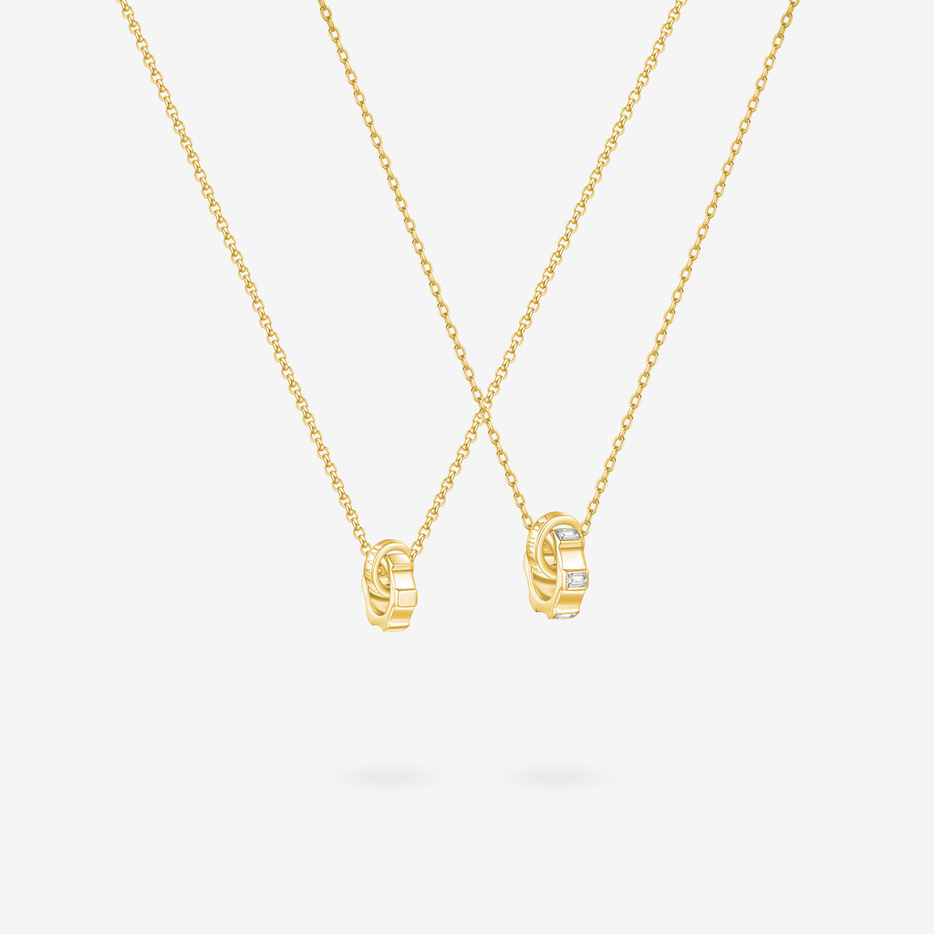 FANCIME "Khóa thời gian vô hạn" Cặp đôi hứa hẹn Dây chuyền bạc Sterling