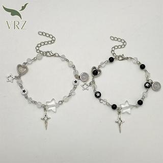 VRZ Mới Hợp Thời Trang Y2K Cặp Đôi Vòng Tay Dành Cho Nữ Cô Gái Rỗng Pentagram Đàn Guitar Mặt Dây Chuyền Đính Hạt Vòng Tay Bạn Bè Trang Sức Quà Tặng HOT