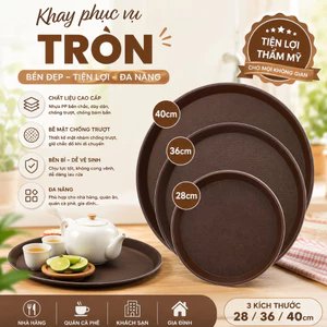 Khay Phục Vụ Tròn Các Size 28,36,40 – Chống Trượt, Sang Trọng, Dễ Dùng