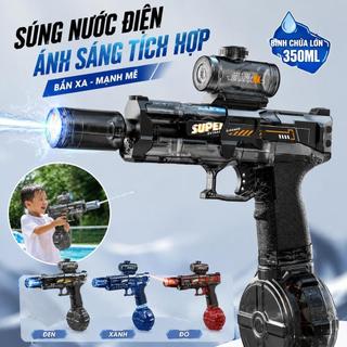 Đồ Chơi Phun Nước điện Tự động 2026 Có đèn LED, Pin Sạc Mạnh Mẽ, đồ Chơi Mùa Hè Cực Vui
