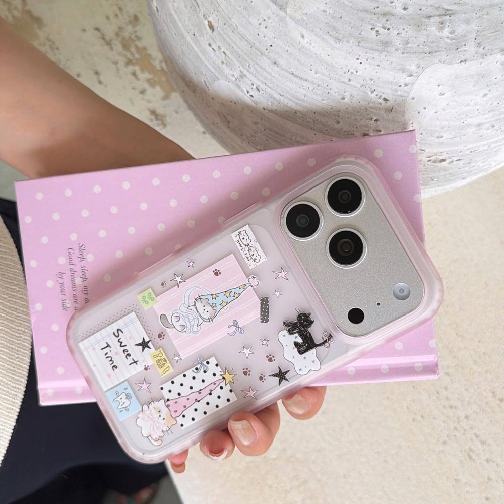 Ốp Lưng Cứng Tương Thích Với iPhone 15 15Pro 15ProMax 16 16Pro 16ProMax 17 17Pro 17ProMax Vỏ Họa Tiết Mèo Con Mũ Dài