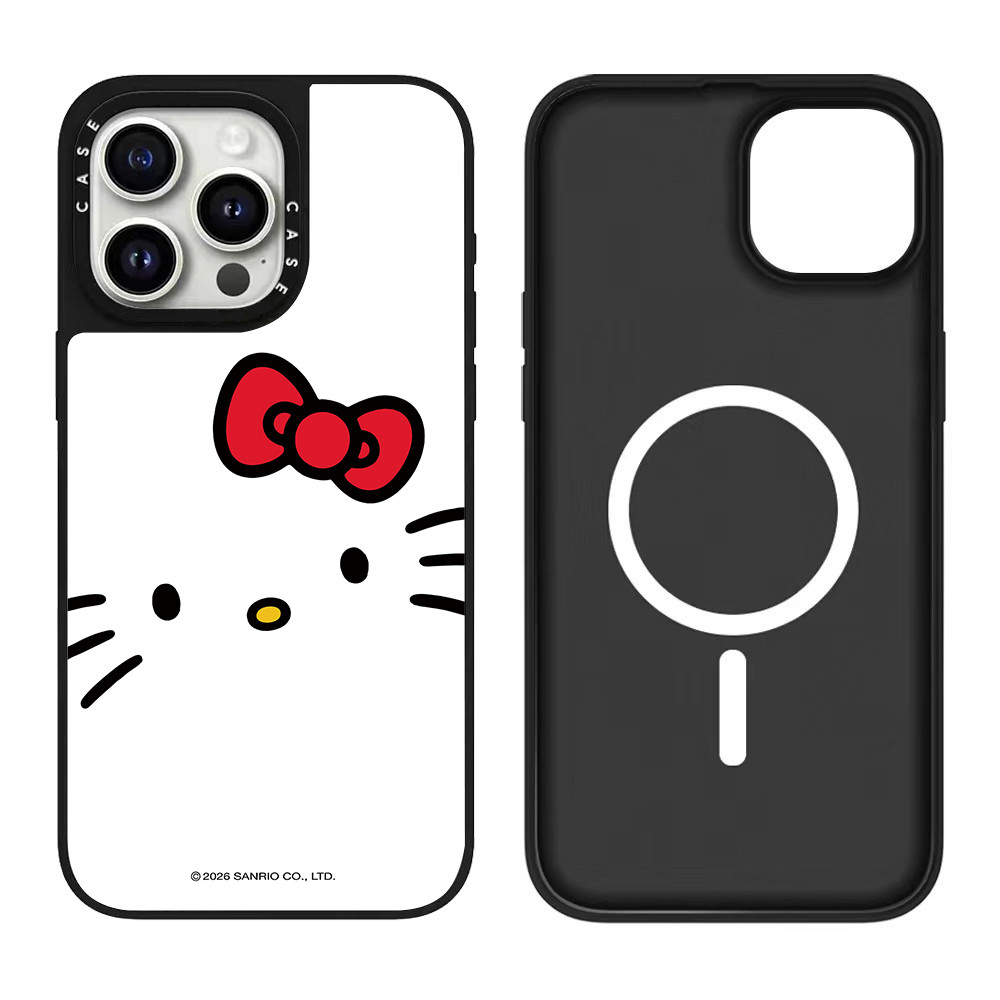 Ốp điện thoại mặt gương mèo cà chua từ tính cho iPhone 17 Pro Max 16 ProMax 15 14Plus 13 12 11 Vỏ điện thoại chống rung