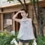 Áo sơ mi nơ sọc cao cấp kiểu Pháp mùa hè Phong cách mới Slimer Look Commuter Top