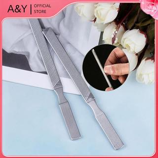 A & Y Dụng cụ làm móng tay bằng kim loại bằng thép không gỉ làm đẹp móng chân hai mặt.