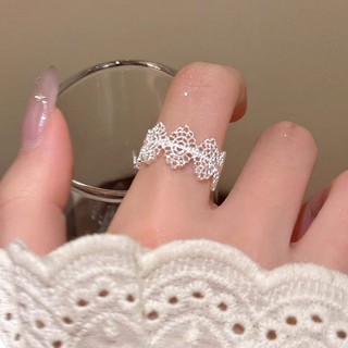 Nhẫn Thiết Kế Ren Cung Điện Zircon Có Thể Điều Chỉnh Mở Nhẫn Dành Cho Nữ Hàn Quốc Ngọt Ngào Thiết Kế Ánh Sáng Sang Trọng Cao Cấp Xếp Chồng Thời Trang Và Nhẫn Đa Năng