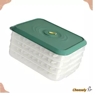 Hộp đựng thực phẩm CHEESELY, có đầu ghi thời gian có nắp Hộp đựng bánh bao, Hộp đựng thức ăn trong suốt Niêm phong tuyệt vời Dụng cụ sắp xếp bánh bao tái sử dụng cho tủ lạnh