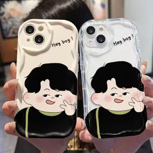 Ốp Lưng Cho OPPO Reno 15 14 13 12 11 10 Pro 8 6 15F 14F 13F 8Z 7Z 6Z A6X A3X A5i A17K A16K A16E A15S A12E Kem Sóng Cong Cạnh Họa Tiết Dễ Thương Bé Trai NYK245