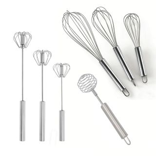 Hàng sẵn có Tay cầm dây thép không gỉ Máy đánh bóng Loại bán tự động Máy đánh trứng loại lò xo Máy trộn bột P6ZL