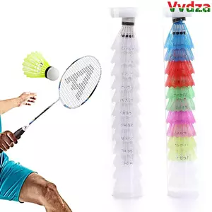 VVDZA 12 CÁI Cầu lông chống gió Đồ dùng thể thao nhiều màu Đầu xốp bền ổn định