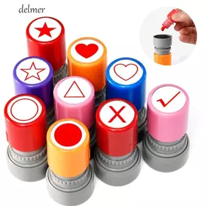 DELMER Toán Hình Học Tem, Tam Giác DIY Giáo Viên Sử Dụng Tem, Di Động Hình Thang Đa Họa Tiết Tự Mực Mini Vẽ Tem Lớp