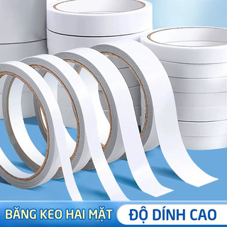 Băng keo hai mặt Siêu Dính Đa Năng, Dính chắc & Dẻo dai bền lâu, Dễ cắt theo kích thước, Sử dụng tiện lợi cho Văn phòng.