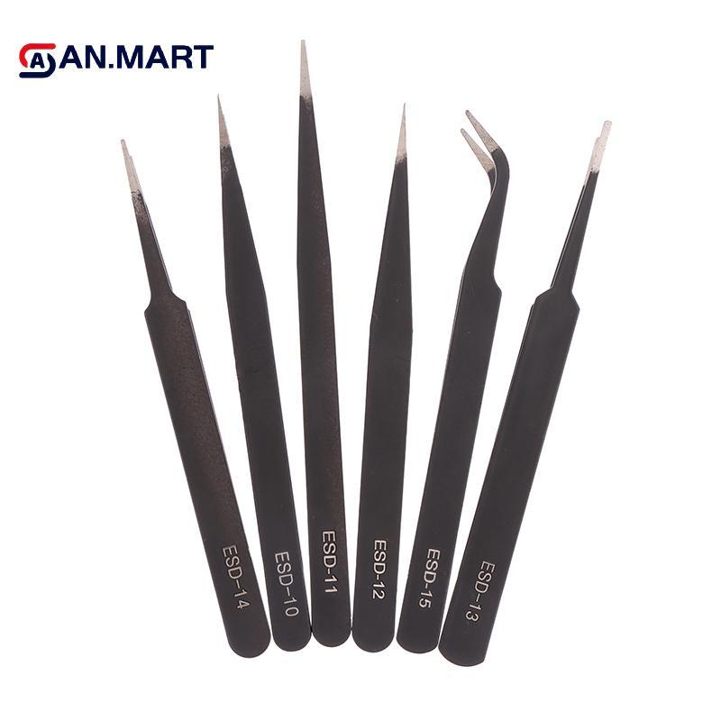 AN.MART 6 Cái Chính Xác s Bộ Dụng Cụ Sửa Chữa Bằng Thép Không Gỉ ESD Chống Tĩnh Điện Cho Điện Tử Mô Hình Hàn Trang Sức Makin VN