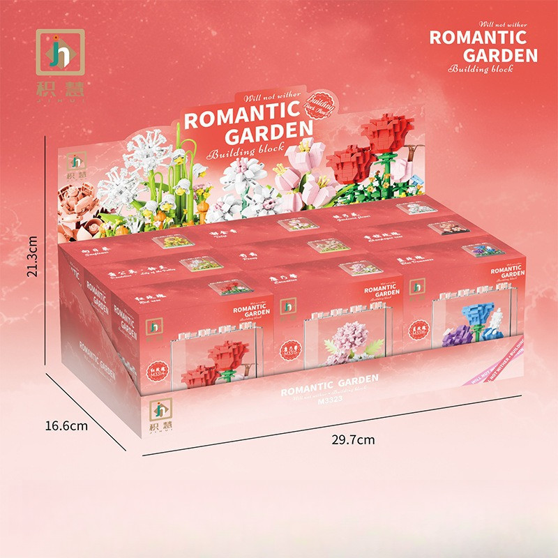 Bộ DIY 9/16 Hoa Lắp Ráp,Quà tặng cho người yêu,Handmade bó hoa khối xây dựn,Mô Hình Khối Xây Dựng Sáng Tạo