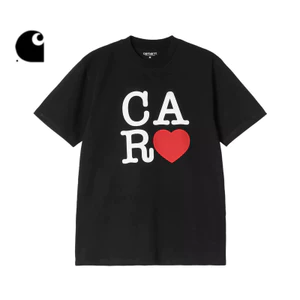 Unisex Cao Cấp Chất Lượng Áo Sơ Mi Tình Yêu Mỹ Họa Tiết Chữ In Đơn Giản Rời 100% Cotton Cao Cấp Phong Cách Hàn Quốc Áo Thun Cổ Tròn
