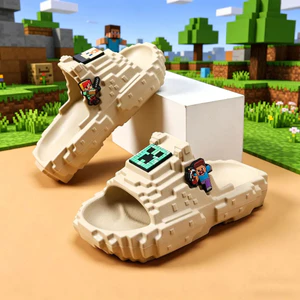 Spike Price [Hàng có sẵn] Dép trẻ em Cool Pixel Fun Steve Building Block Sandals Chống trượt Quà tặng tại nhà
