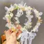PNPIA- Trang Sức Tóc Trẻ Em Quà Tặng Mùa Xuân Bohemian Bé Gái Cô Dâu Ngọc Trai Tóc Mũ Hoa Vòng Hoa Cô Dâu Vòng Hoa Đầu Vòng Hoa