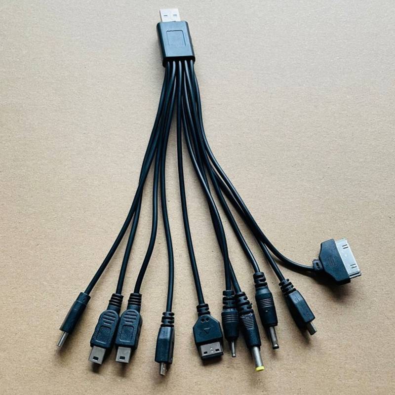 TVKR Đa Pin Cáp Sạc USB Cáp Dây Dữ Liệu Dây 10 Trong 1 Đa Năng USB Truyền Dữ Liệu Đa Năng OIK