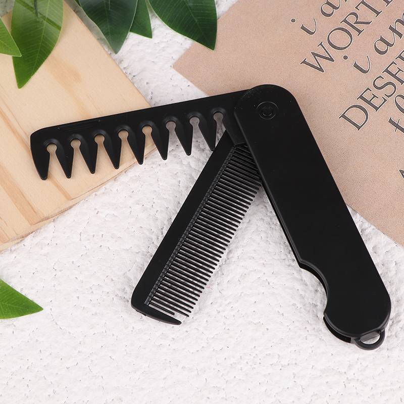 TVKR Lược Nhựa Đa Năng Gấp Gọn Răng Rộng, Chải Tóc, Râu, Cắt Tóc, Tạo Kiểu Salon