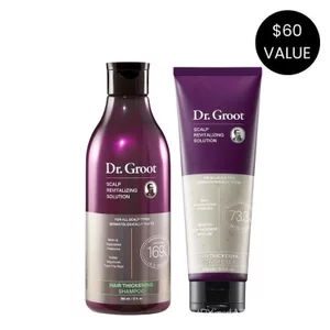 Bộ sản phẩm chăm sóc tóc Dr. Groot Scalp Revitalizing Solution Thickening Essentials Duo - Dầu gội và dầu xả Biotin