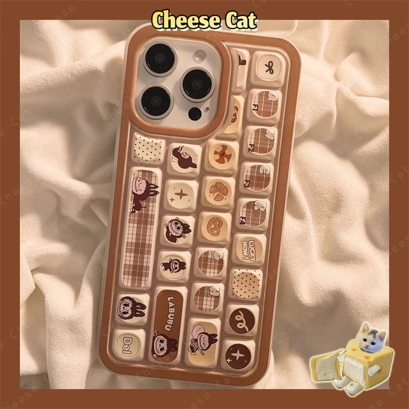 Ốp điện thoại bàn phím 3D Monster Labub cho iPhone 11 14 13 15 12 16 17 Pro Max Ốp điện thoại giảm căng thẳng