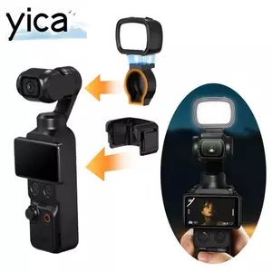 Đèn lấp đầy từ tính YICA, Đèn Selfie Video có độ sáng nhẹ có thể điều chỉnh, Đèn chiếu sáng chụp ảnh phát hành nhanh có thể sạc lại cho phụ kiện máy ảnh Gimbal DJI Osmo Pocket 4