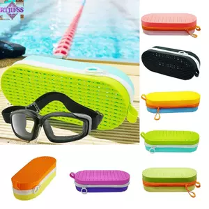 Hộp đựng kính bơi RTJIFSS, Hộp đựng kính bảo vệ thoáng khí, Hộp đựng kính silicon mềm mại Phụ kiện đeo mắt đọc sách Kính mắt Học sinh