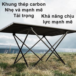Bàn gấp lớn Cắm trại Bảng ánh sáng BBQ Bàn nhôm Đồ nội thất ngoài trời Bàn gấp Portable Picnic