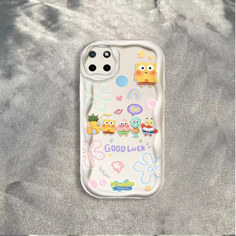 Thích hợp cho Realme C12 C15 C25 C25S C21Y C25Y Narzo 30A Narzo 20 3D Vỏ kem TPU mềm SpongeBob SquarePants Vỏ điện thoại chống sốc