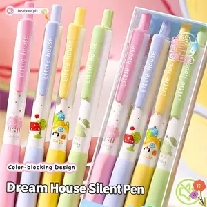 BEABOUT 4 Cái / bộ Bút Bi, Bút Gel Thiết Kế Chặn Màu Nhanh Khô, Loại Báo Chí Hoạt Hình Bút Viết Mực Học Sinh
