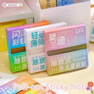 BEABOUT 100 tờ Giấy dán, Giấy ghi chú ngọc trai tự dính, Giấy ghi chú trong suốt kéo ra chất lượng cao Giấy ghi nhớ dính mờ trong suốt trở lại trường học