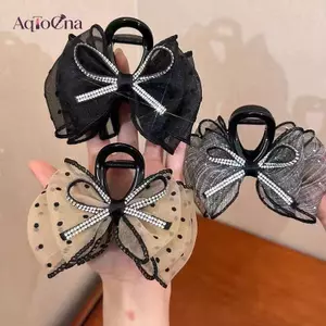 AqToCna Hợp Thời Trang Nữ Ren Nơ Kẹp Tóc Phiên Bản Hàn Quốc Của Bướm Satin Thanh Lịch Kẹp Tóc Bé Gái Tóc Đuôi Ngựa Kẹp Phụ Kiện AqToCna