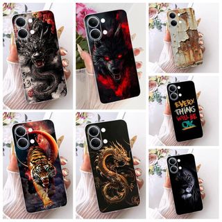 Dành Cho Vivo Y05 Y11D 4G Vỏ Thời Trang Thoáng Mát Rồng Hổ Sư Tử Động Vật Sơn Vỏ Silicon Mềm Cho VivoY05 VivoY11d 2026 Vỏ